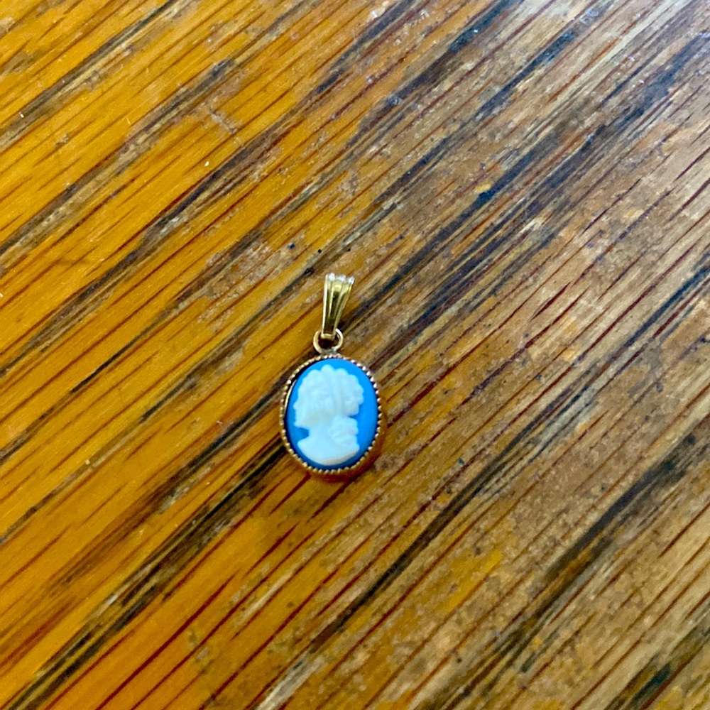 14k Gold Brooch Inspired Small Pendant